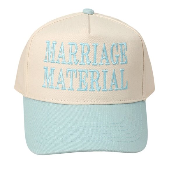 MARRIAGE MATERIAL Message Premium Embroidered Baseball Caps - Picture 5 of 7